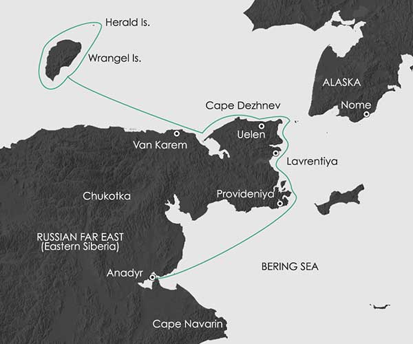 Wrangel Island trip map